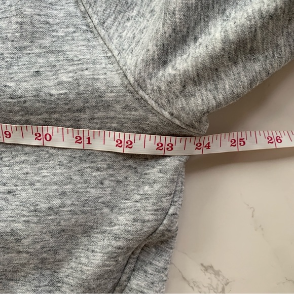 Fabletics The Go-To 1/4 Zip Sweatshirt Classic Grey Heather Zip Pockets | Large - Picture 3 of 7